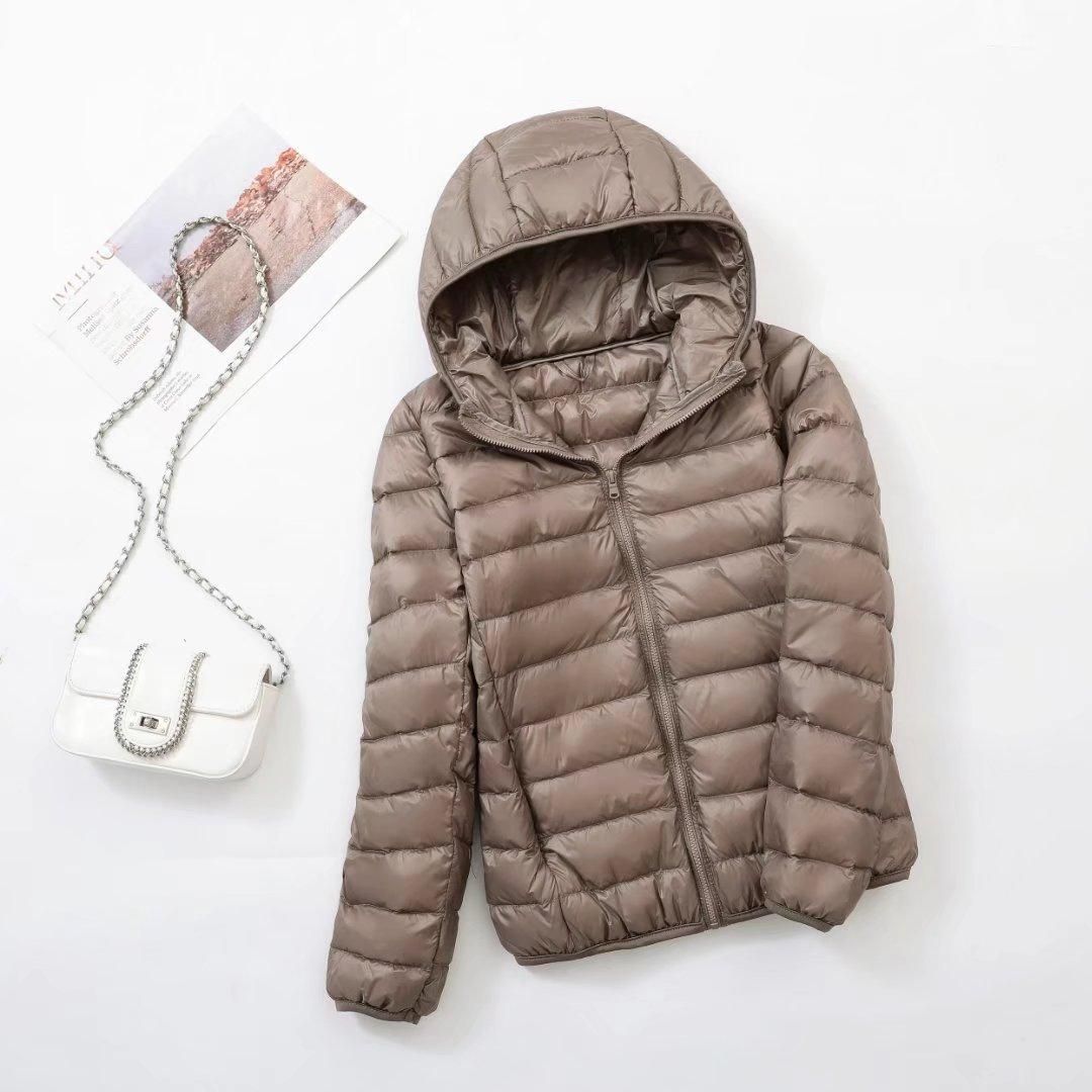 Fat Plus Size Light and Thin Down Coat for Women Lightweight Short Mid to Old Age Fat mm200 Korean