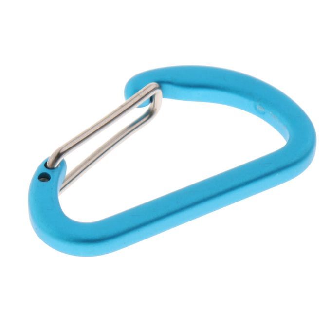 4mm Mini Aluminum Alloy Carabiner Quickdraw For Frosted Light Blue
