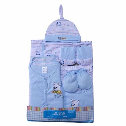 Baby 10pcs Blanket Gift Set - Blue