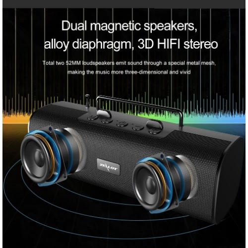 S40 Portable Fm Radio Bluetooth V5.0 Stereo Outdoor Wireless Speaker Boombox Support Tf Card