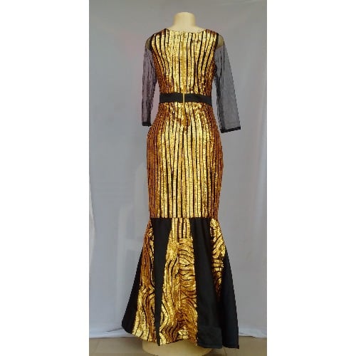 Metallic Gold Women's Dinner /evening Gown - Size 12