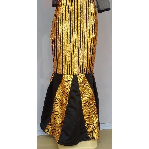 Metallic Gold Women's Dinner /evening Gown - Size 12