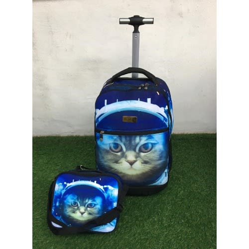 2 In 1 Backpack Trolley- Blue