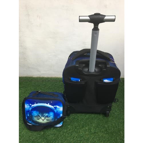 2 In 1 Backpack Trolley- Blue
