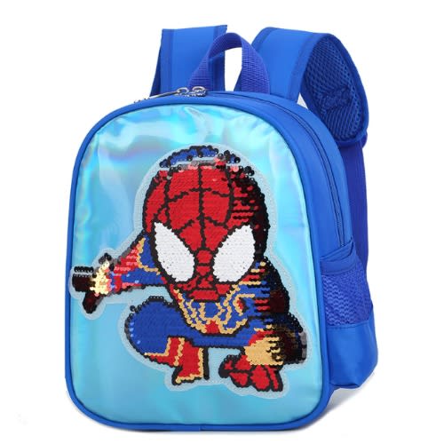Spiderman Sequin Pvc Kids Kindergarten School Bag Backpack-12inches - S
