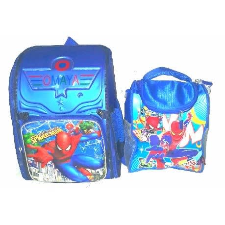 Spider Man Character School Bag With Lunch Box