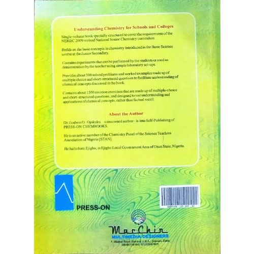 Understanding Chemistry For Schools And Colleges - 3rd Edition 2019 By Godwin O. Ojokuku