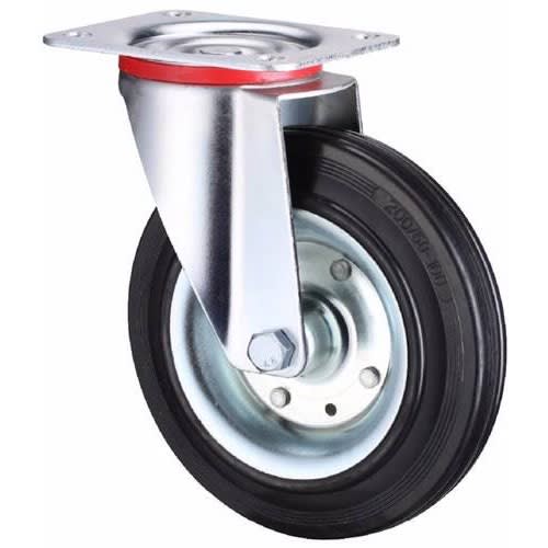 Fixed and tuning Swivel Caster Wheels Rubber Base With Top Plate  -  Size 5 - 4 Packs