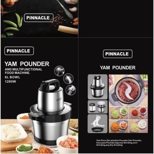 Yam Pounder And Multifunctional Food Machine 6L Bowl-1200w