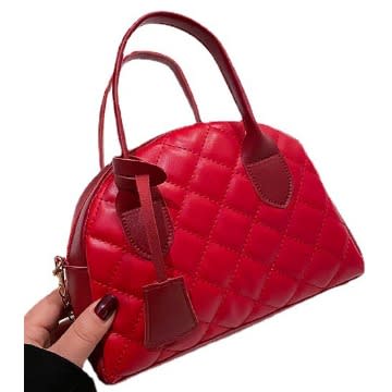 Rhombus Chain Handbag - Red