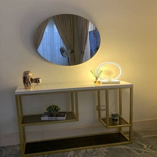 J Best Venture  Saul Console With Round Mirror