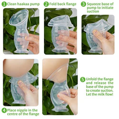 Manual Breastfeeding Pump - 4oz - 100ml+ Lid Food Grade Silicone