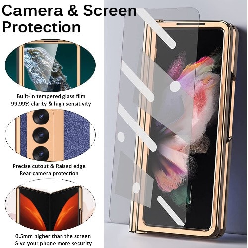 Samsung Galaxy Z Fold 3 Case With Pen Holder - Blue