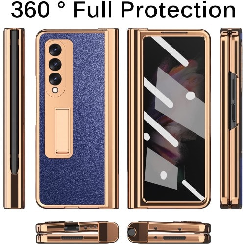 Samsung Galaxy Z Fold 3 Case With Pen Holder - Blue