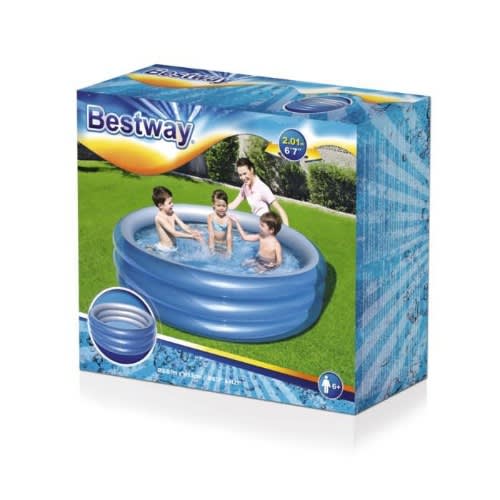 79" X 21" Big Metallic 3 Ring Pool With Manual Pump