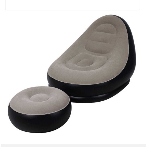 Infltable Sofa With Footrest & Electric Pump