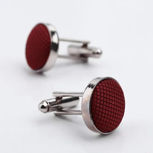 Men's Long Tie With Cufflinks And Pocket Square  - Wine