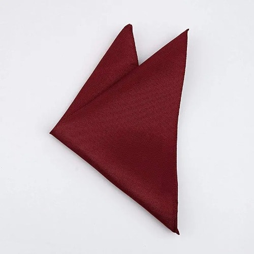 Men's Long Tie With Cufflinks And Pocket Square  - Wine