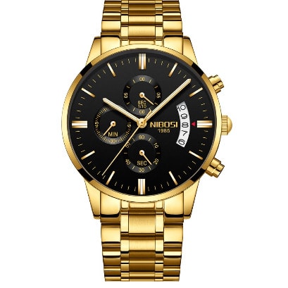 Nibosi Watches For Men - Gold Watch