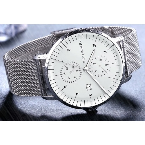 Minifocus Minimalistic Mesh Stainless Steel Watch