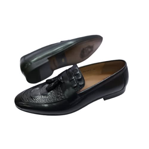Croco Leather Loafers