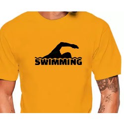 Swimming Print T-shirt - Yellow