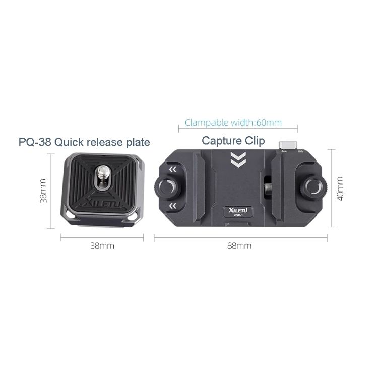 XILETU Camera Quick Release Plate,Spec: Capture Clip+PQ-38 Capture Clip+PQ-38