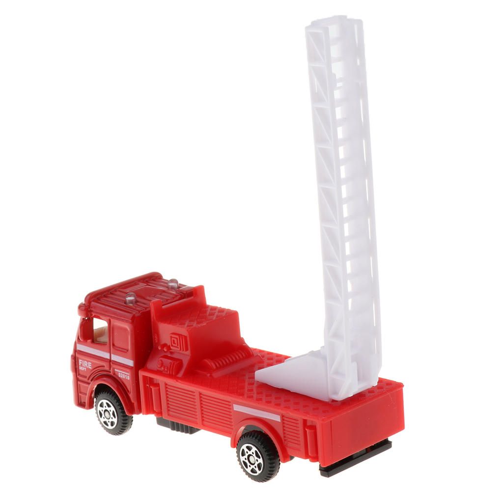 1:72 Diecast Cars Toy Fire Dept & Engineering Vehicles Ladder Truck