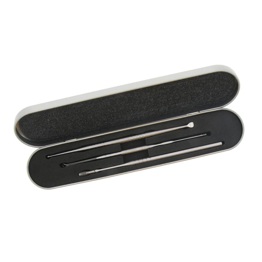 3 Pieces Portable Stainless Steel Ear Cleaner Kit Home Travel Or Daily