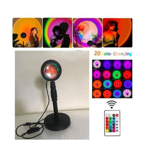 2022 USB Powered Remote Control 20-Color Sunset Lamp/Projector Lamp