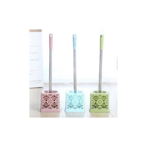 Toilet Brush With Base Holder- 3 Pieces