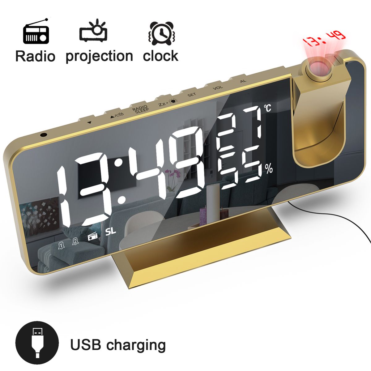 Table Alarm Clock LED Screen Alarm Clocks For Kid Bedroom