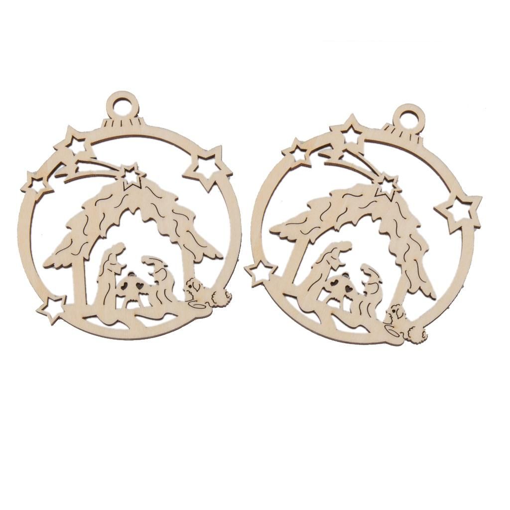 40pcs Wooden Christmas Festive Nativity Scene Decoration Ornaments