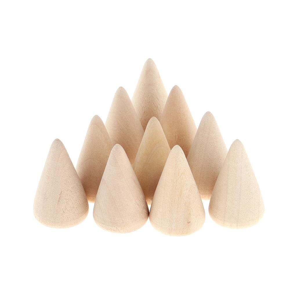 1.9/2.6/2.8/3cm Dia Wooden Cone Jewelry Display Stand Holder For