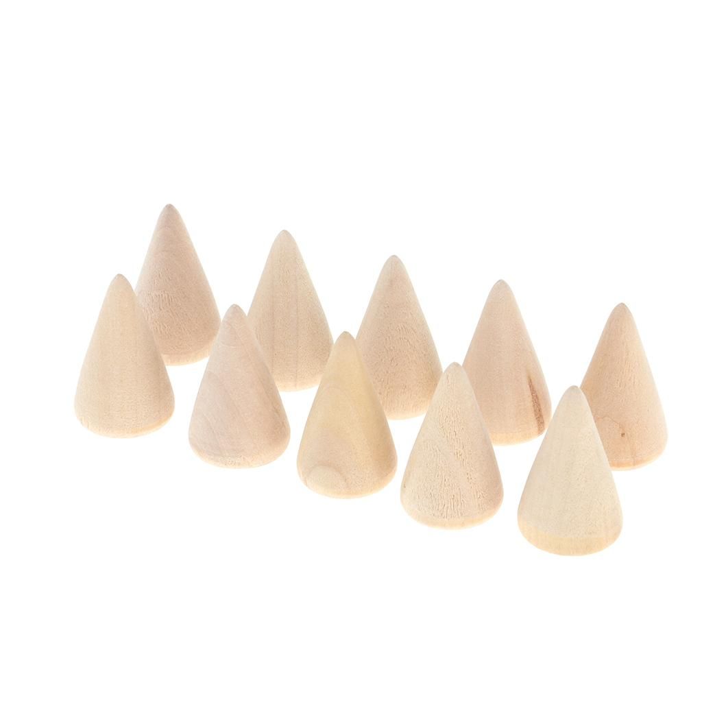 1.9/2.6/2.8/3cm Dia Wooden Cone Jewelry Display Stand Holder For