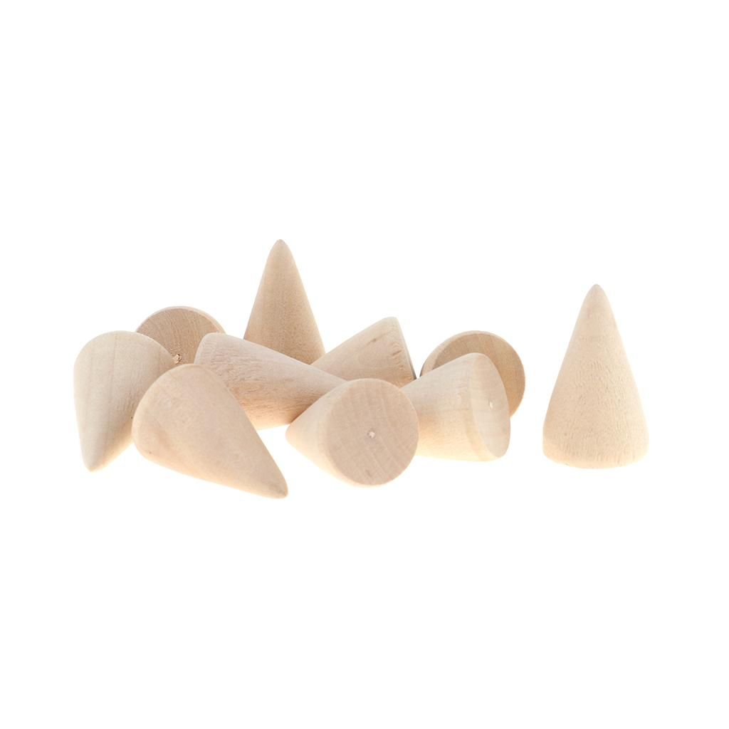 1.9/2.6/2.8/3cm Dia Wooden Cone Jewelry Display Stand Holder For