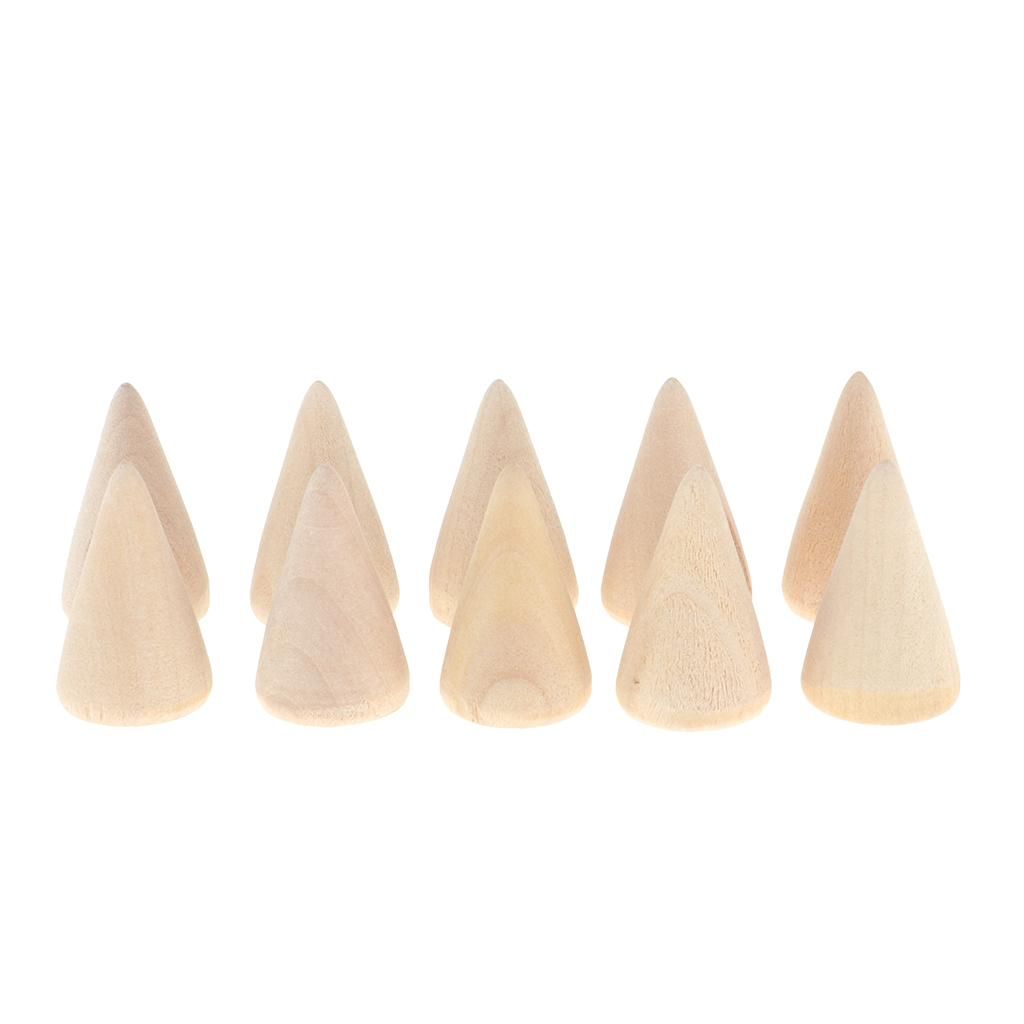 1.9/2.6/2.8/3cm Dia Wooden Cone Jewelry Display Stand Holder For