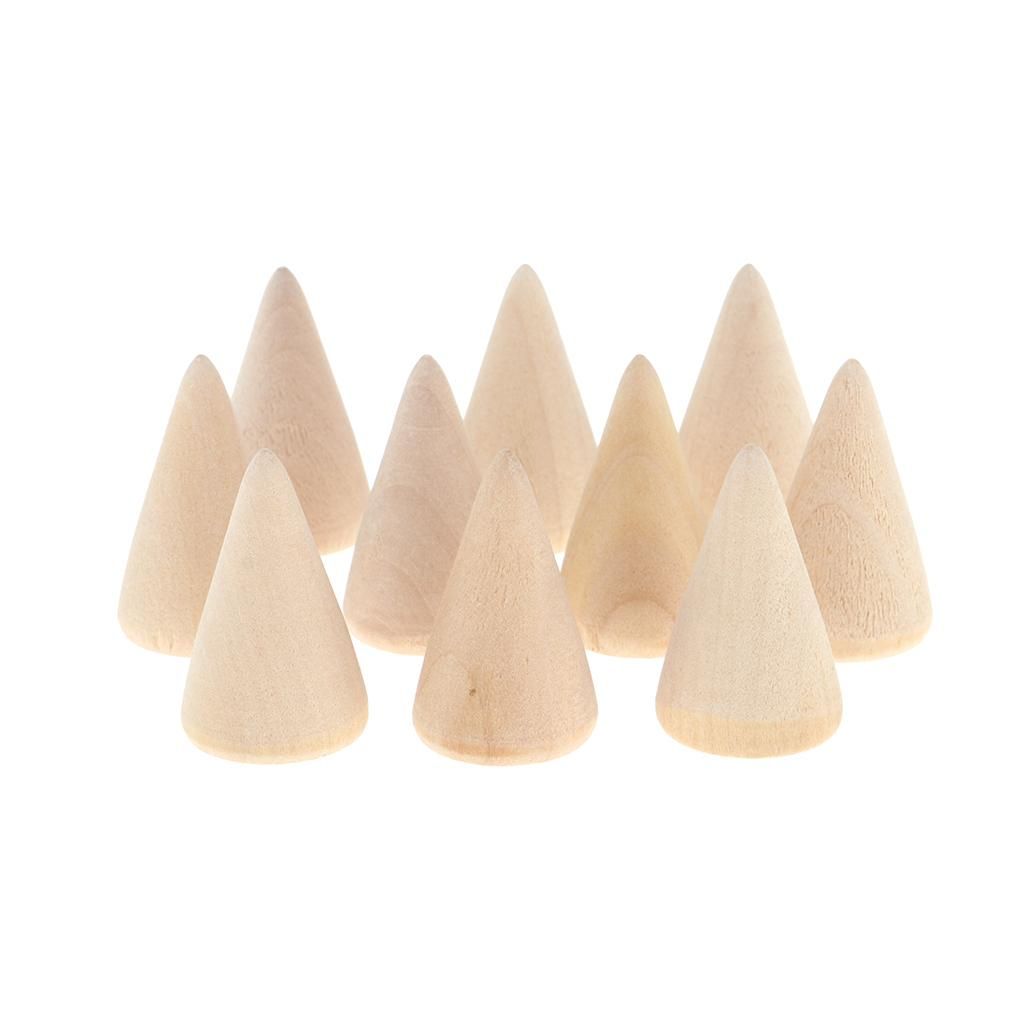 1.9/2.6/2.8/3cm Dia Wooden Cone Jewelry Display Stand Holder For