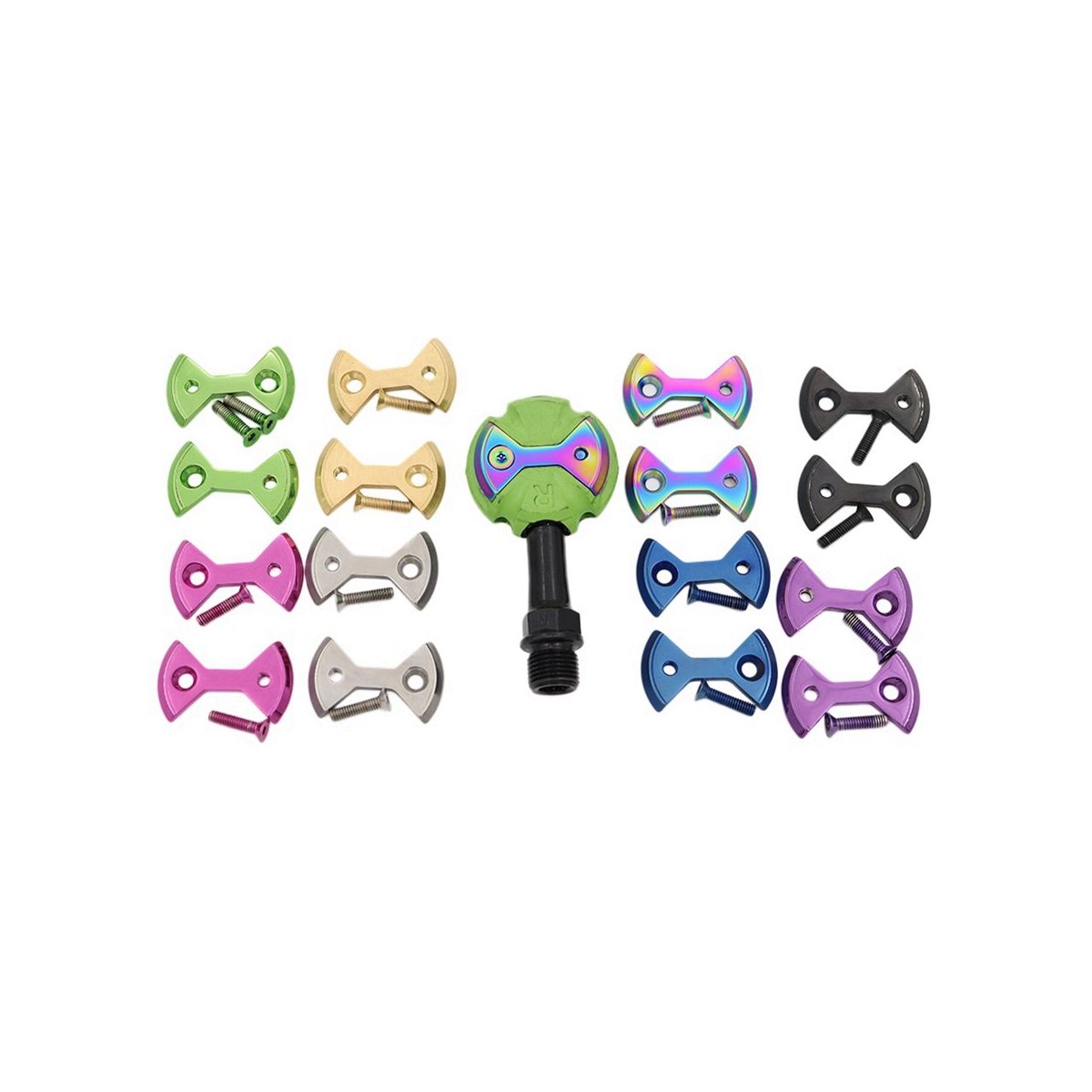 1 Set Titanium Bike Locking Pedal Bicycle Pedal Plate Bow Tie Shape for SpeedPlay Zero Light Action Screws Bolt, 3