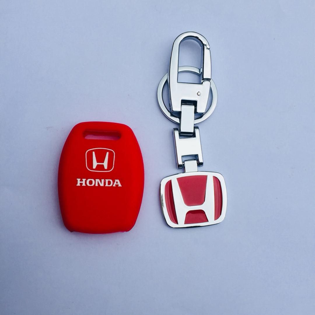 Red Honda Key Holder And Silicone Remote Case Cover