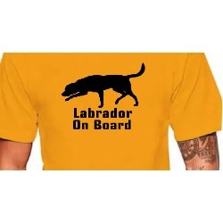 Labrador On Board Cotton T-shirt - Yellow