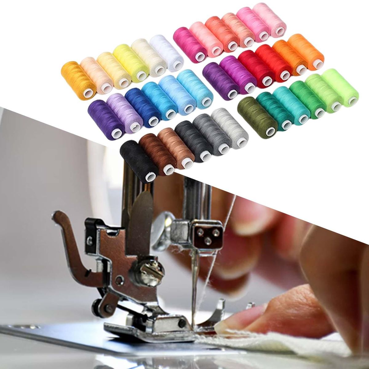 36Pcs Sewing Threads Set 400 Yards Per Spool Reels Colorful For