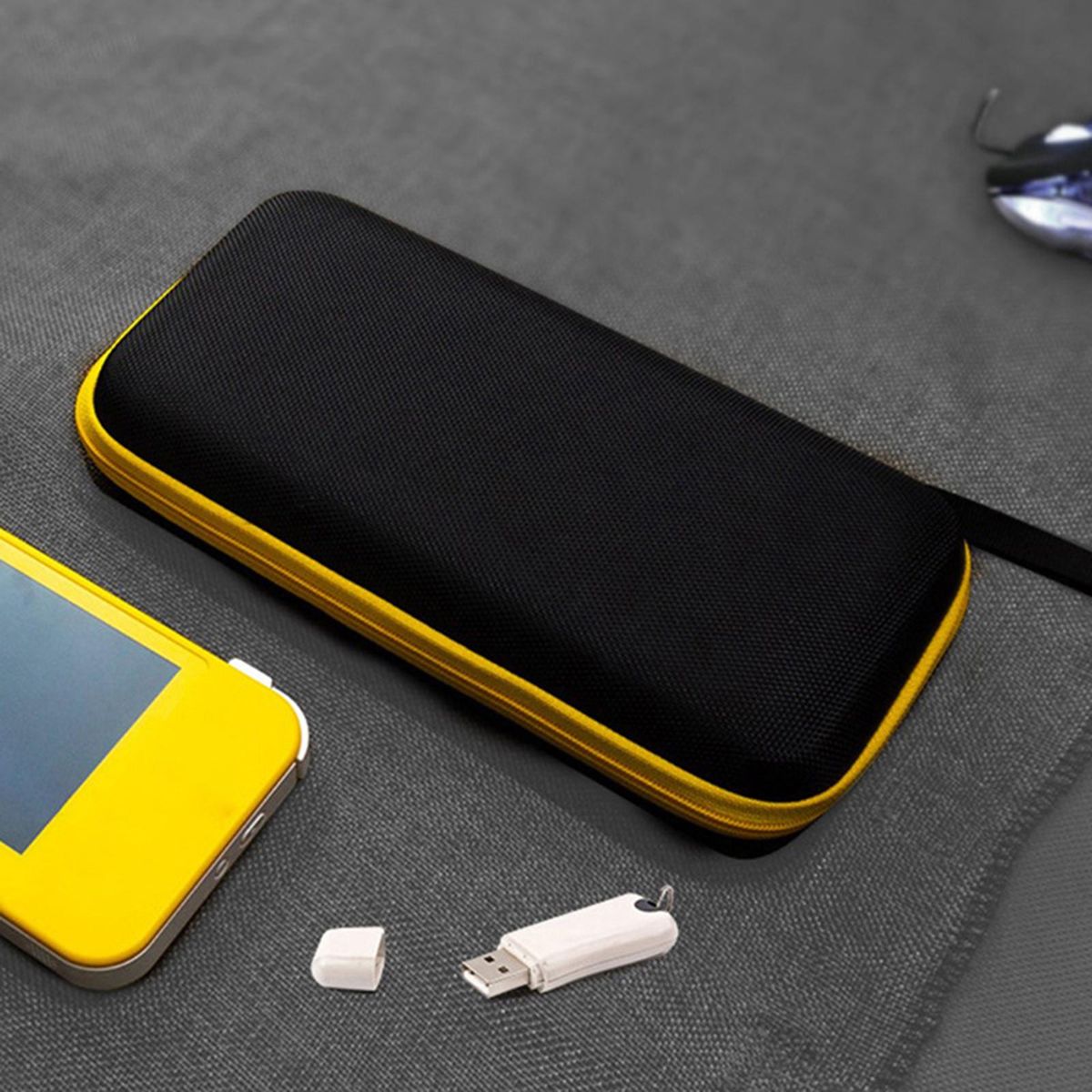 Carrying Case Zipper Black Travel Hard Protective