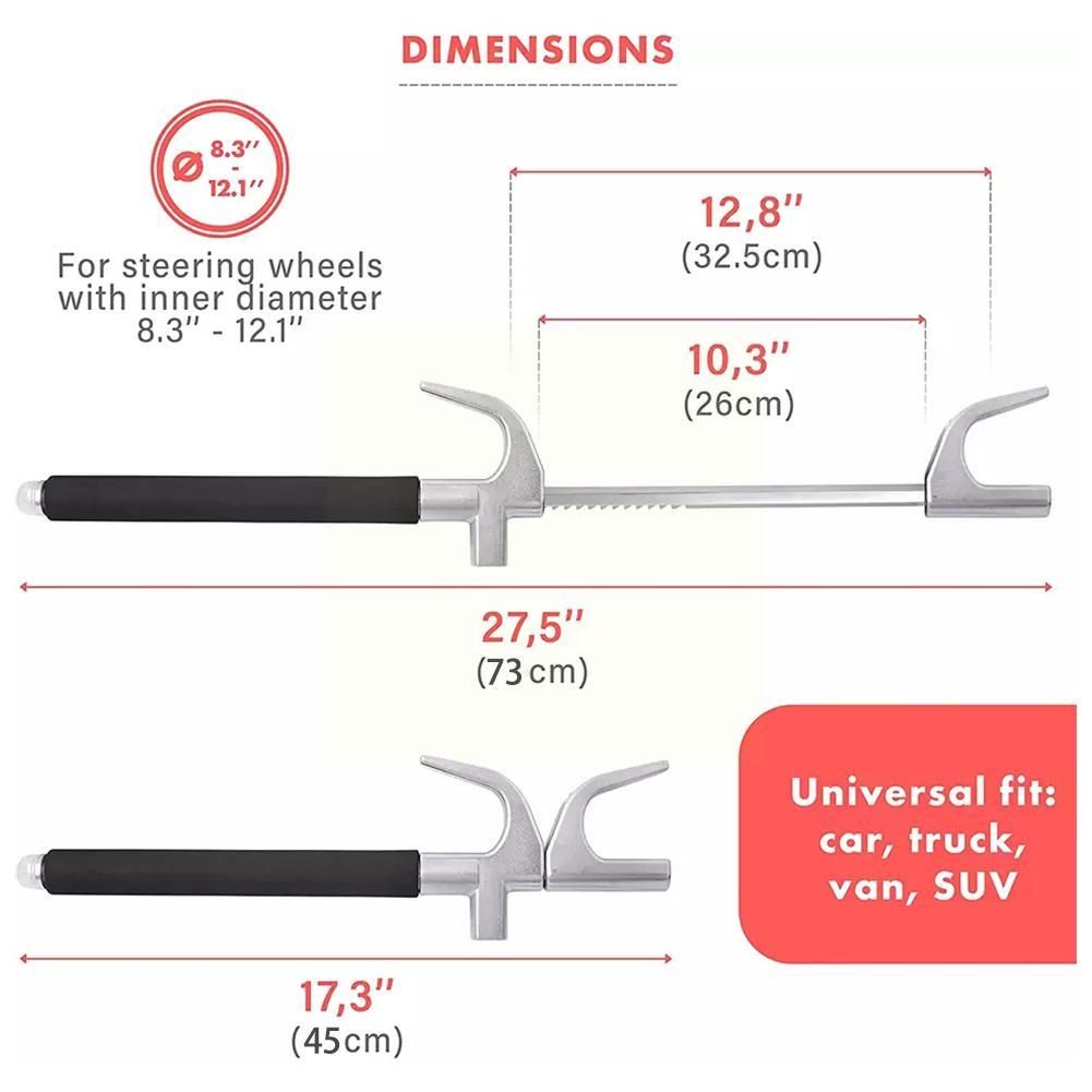 Car Steering Wheel Lock U-shaped Anti-theft Lock For Truck Retractable Self- Safety Lock Window