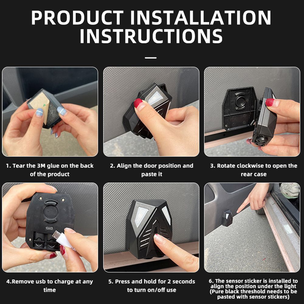 Car Door Laser Projector 500mah Dynamic Welcome Light Infrared R Switch Anti Collision