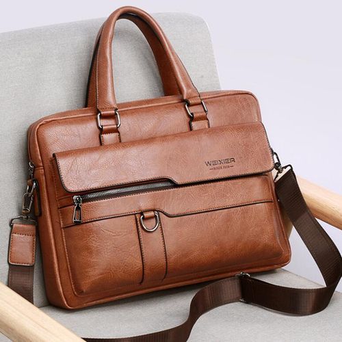 2021 New Brand Men's  Briefcase Bag Fashion Handbag Shoulder Bag Split Quality PU Leather Men Office Bags For 14 Inch Laptop Bag