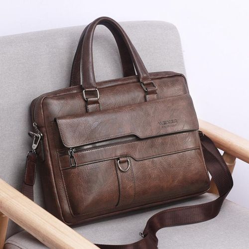 2021 New Brand Men's  Briefcase Bag Fashion Handbag Shoulder Bag Split Quality PU Leather Men Office Bags For 14 Inch Laptop Bag