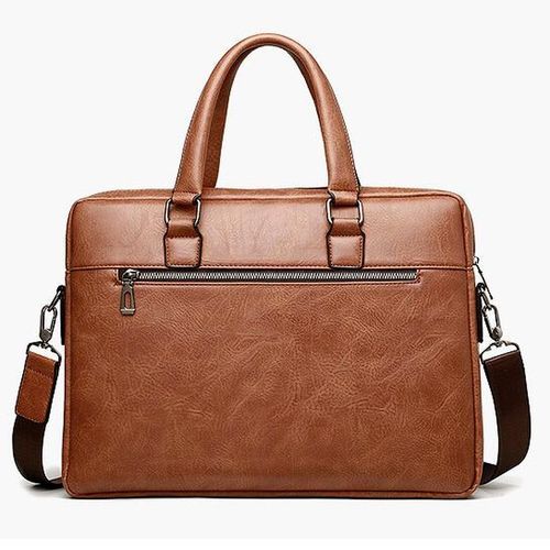2021 New Brand Men's  Briefcase Bag Fashion Handbag Shoulder Bag Split Quality PU Leather Men Office Bags For 14 Inch Laptop Bag