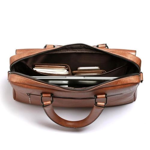 2021 New Brand Men's  Briefcase Bag Fashion Handbag Shoulder Bag Split Quality PU Leather Men Office Bags For 14 Inch Laptop Bag