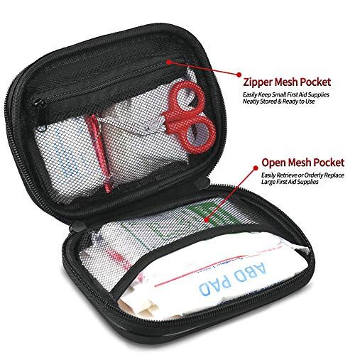 I GO 85 Pieces Hard Shell Mini Compact First Aid Kit Small P